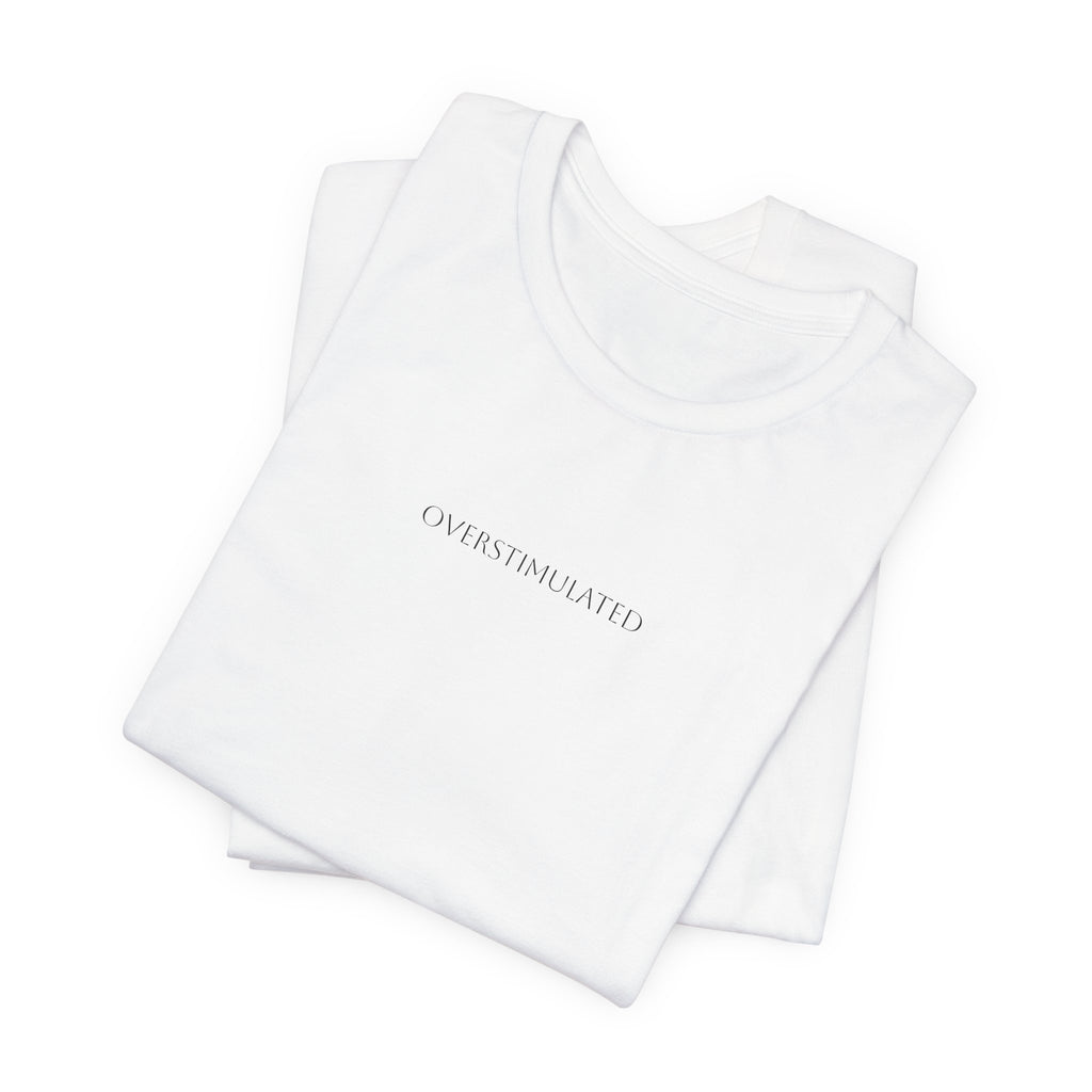 Minimalist White Tee — Subtle Center Text Casual T-Shirt