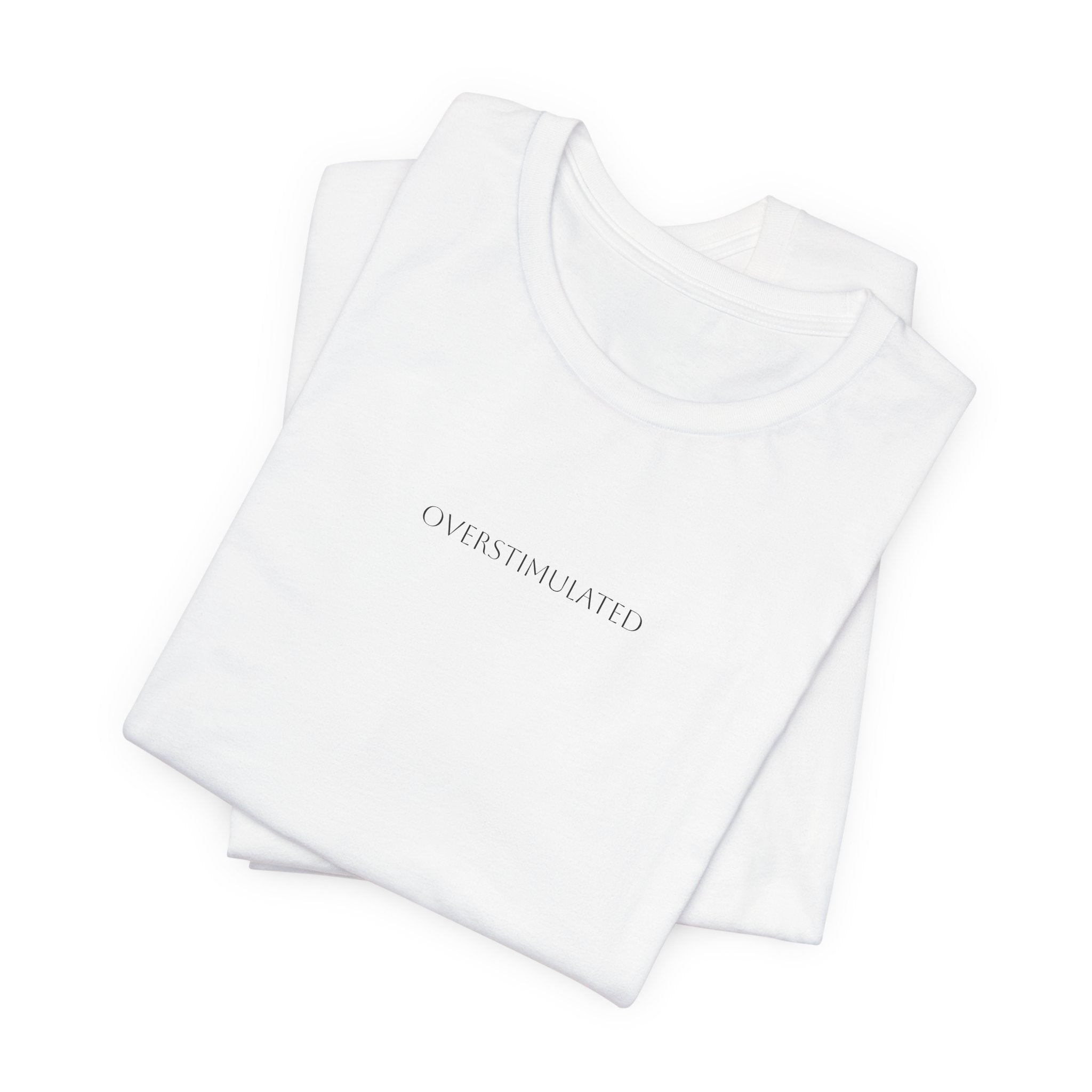 Minimalist White Tee — Subtle Center Text Casual T-Shirt