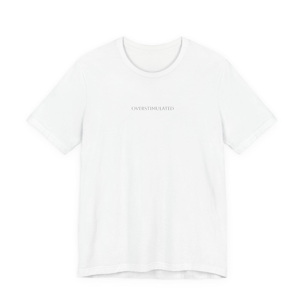 Minimalist White Tee — Subtle Center Text Casual T-Shirt