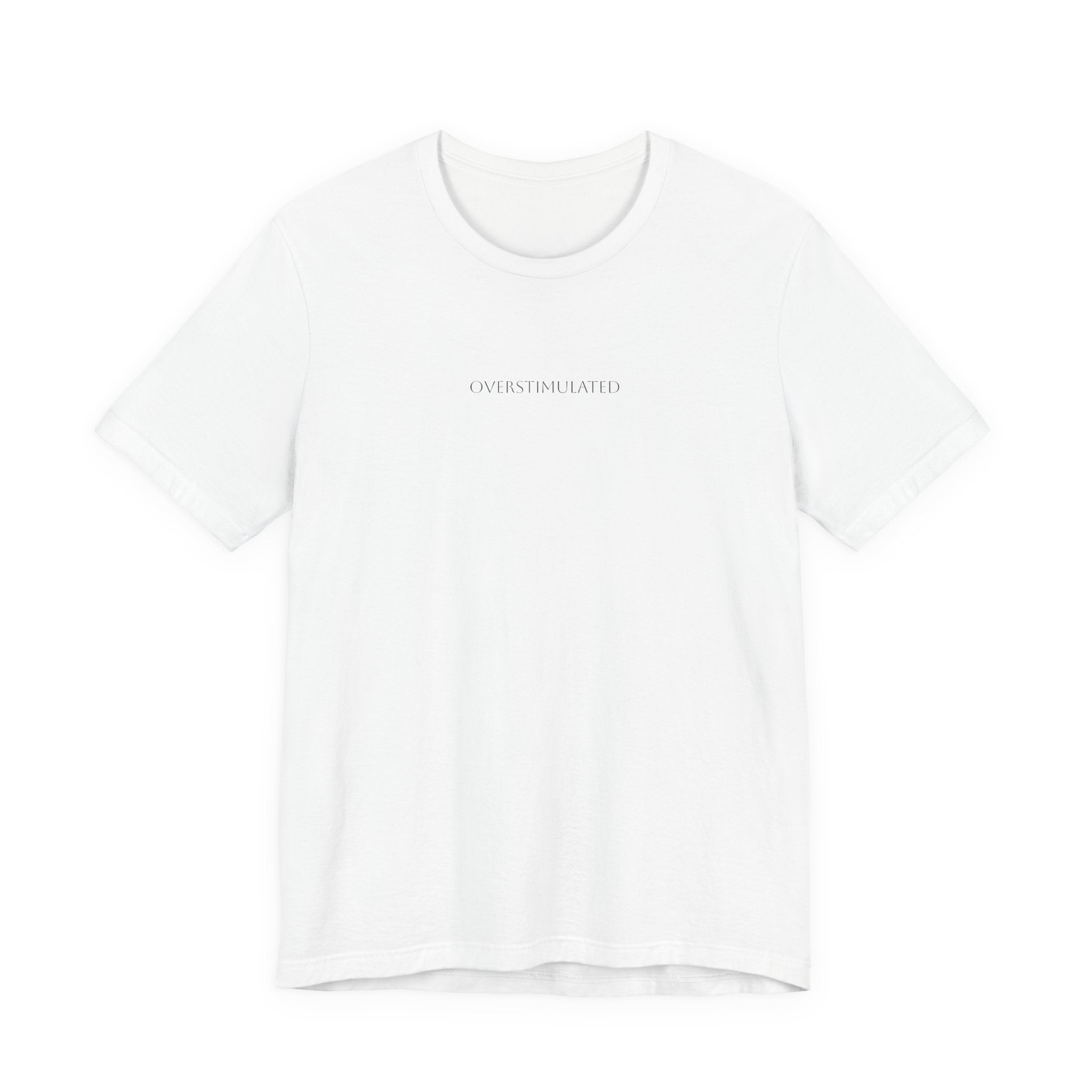Minimalist White Tee — Subtle Center Text Casual T-Shirt
