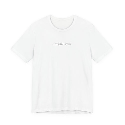 Minimalist White Tee — Subtle Center Text Casual T-Shirt